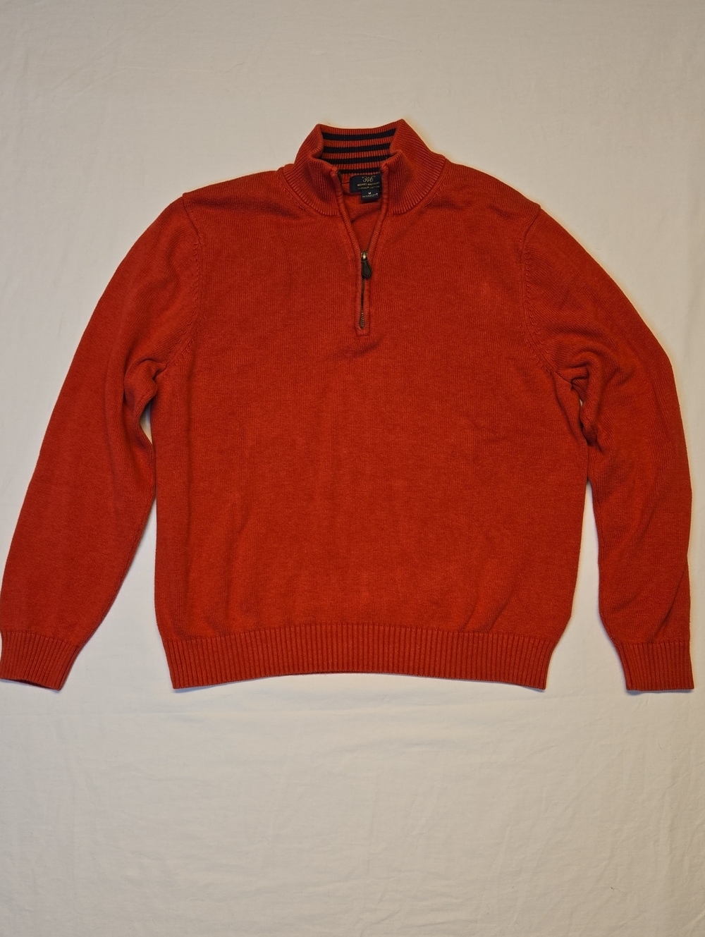 Brooks Brothers Red 346 Supima Cotton 1/4 Zip Knit Pullover Sweater Vintage